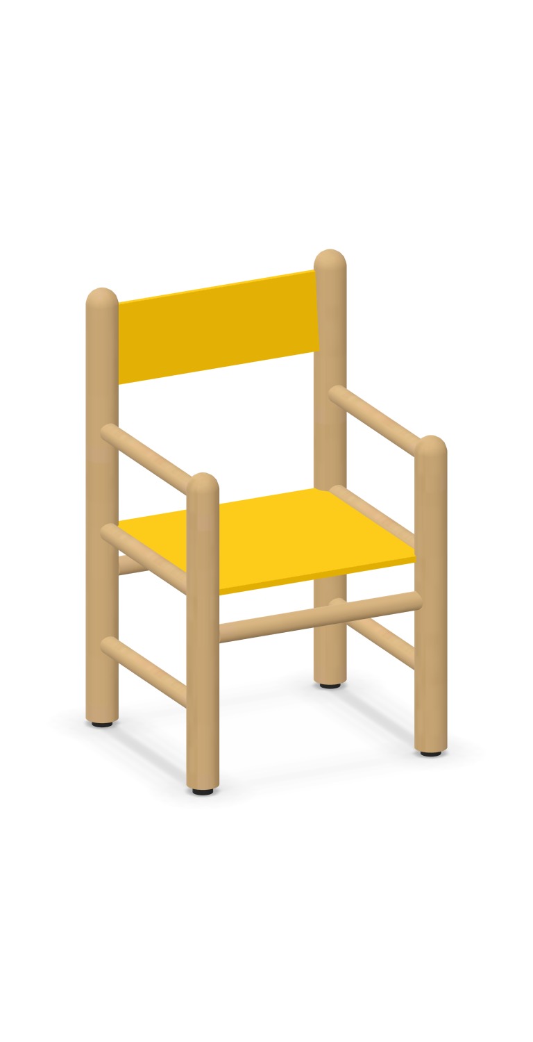 Sedia QUADRIFOGLIO in legno tornita con braccioli - H.26 cm - immagine 6