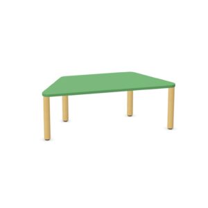 Tavolo trapezio QUADRIFOGLIO Linea EDUCATIONAL - Dim. in cm 130x62x46 cm Piano in nobilitato SP. 25mm Gambe in Legno