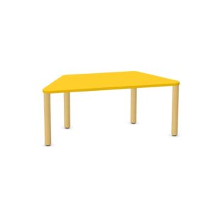 Tavolo trapezio QUADRIFOGLIO Linea EDUCATIONAL - Dim. in cm 130x62x53 cm Piano in nobilitato SP. 25mm Gambe in Legno