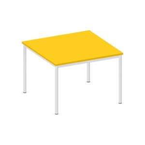 Tavolo quadrato QUADRIFOGLIO Linea EDUCATIONAL - Dim. in cm 100X100X71 cm Piano in melaminico SP. 25mm - Gamba Circolare (CON TELAIO)
