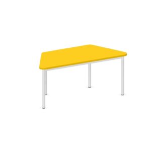 Tavolo trapezio QUADRIFOGLIO Linea EDUCATIONAL - Dim. in cm 130X57X59 cm Piano in melaminico SP. 25mm - (CON TELAIO)
