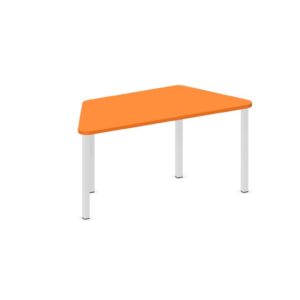 Tavolo trapezio QUADRIFOGLIO Linea EDUCATIONAL - Dim. in cm 130X57X64 cm Piano in melaminico SP. 25mm - Gamba quadrata (SENZA TELAIO)