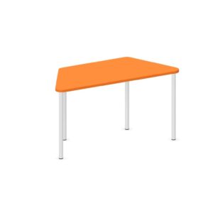 Tavolo trapezio QUADRIFOGLIO Linea EDUCATIONAL - Dim. in cm 130X57X71 cm Piano in melaminico SP. 25mm - (SENZA TELAIO)