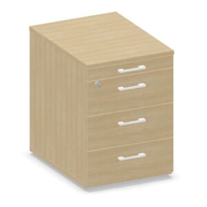 CASSETTIERA QUADRIFOGLIO Linea EDUCATIONAL - 3 CASSETTI + CASSETTINO PORTA CANCELLERIA - SU RUOTE CON SERRATURA - Dim. in cm 42X56X58