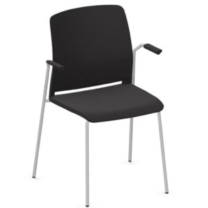 SEDIA QUADRIFOGLIO Linea EDUCATIONAL mod. CLOSE - IN POLIPROPILENE, TELAIO 4 GAMBE IN METALLO (CON BRACCIOLI)