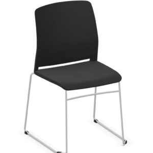 SEDIA QUADRIFOGLIO Linea EDUCATIONAL mod. CLOSE - IN POLIPROPILENE, TELAIO A SLITTA IN METALLO