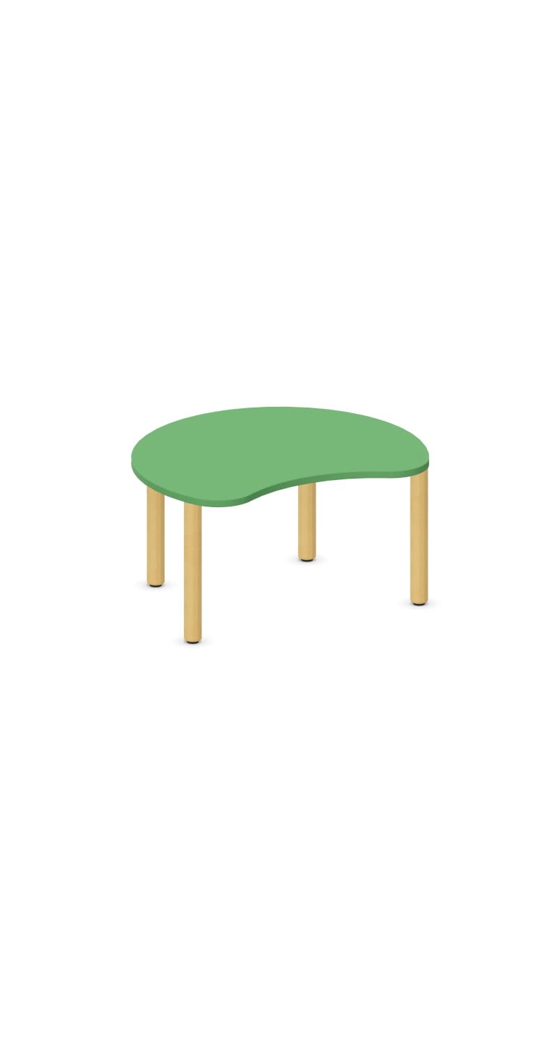 Tavolo Spicchio QUADRIFOGLIO Linea EDUCATIONAL - Dim. in cm 100x84x53 cm Piano in nobilitato SP. 25mm Gambe in Legno