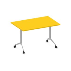 Tavolo Pieghevole QUADRIFOGLIO Linea EDUCATIONAL - Dim. in cm 120x80x76h - Piano in melaminico sp. 25 mm ribaltabile - Gambe con ruote