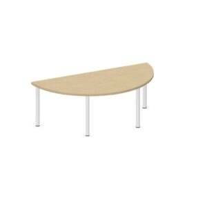Tavolo Semicerchio QUADRIFOGLIO Linea EDUCATIONAL - Dim. in cm 130x63x46 cm Piano SP. 25mm Gambe in Metallo