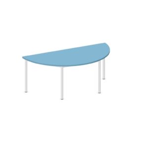 Tavolo Semicerchio QUADRIFOGLIO Linea EDUCATIONAL - Dim. in cm 160x80x64h - Piano in melaminico sp. 25 mm - Gamba Circolare (CON TELAIO)