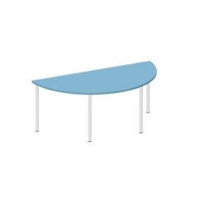 Tavolo Semicerchio QUADRIFOGLIO Linea EDUCATIONAL - Dim. in cm 160x80x64h - Piano in melaminico sp. 25 mm - Gamba Circolare (SENZA TELAIO)