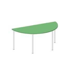 Tavolo Semicerchio QUADRIFOGLIO Linea EDUCATIONAL - Dim. in cm 160x80x71h - Piano in melaminico sp. 25 mm - Gamba Circolare (CON TELAIO)