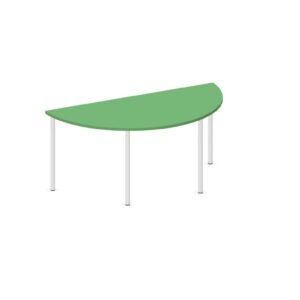 Tavolo Semicerchio QUADRIFOGLIO Linea EDUCATIONAL - Dim. in cm 160x80x71h - Piano in melaminico sp. 25 mm - Gamba Circolare (SENZA TELAIO)