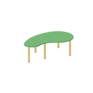 Tavolo Onda QUADRIFOGLIO Linea EDUCATIONAL - Dim. in cm 175x100x53 cm Piano in nobilitato SP. 25mm Gambe in Legno