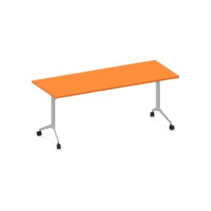 Tavolo Pieghevole QUADRIFOGLIO Linea EDUCATIONAL - Dim. in cm 180x70x76h - Piano in melaminico sp. 25 mm ribaltabile - Gambe con ruote