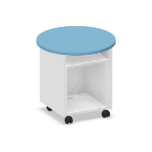 Tavolo Torre Centrale Telescopica con piano Circolare QUADRIFOGLIO Linea EDUCATIONAL - Diametro 60 cm Altezza 59/82 cm - Piano in melaminico - (Per composizioni ad isola)