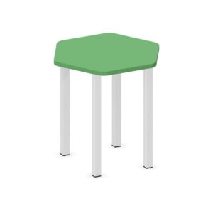 Tavolo Centrale Esagonale QUADRIFOGLIO Linea EDUCATIONAL - Dim. in cm 61X54X64 cm - Piano in melaminico SP. 25mm - Gamba Quadrata (Per composizioni ad isola)
